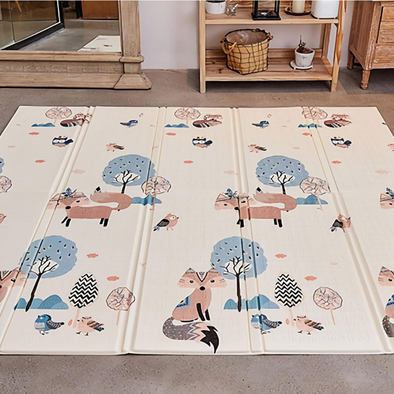 Tikar merangkak bayi yang dipertebal di rumah bayi, tikar merangkak yang dapat dilipat